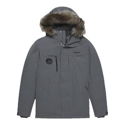 探路者羽绒服男冬季工装派克服女