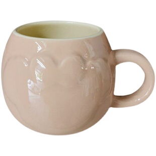 中式简约陶瓷马克杯大容量水杯早餐咖啡杯学生卡通牛奶杯圆形球杯
