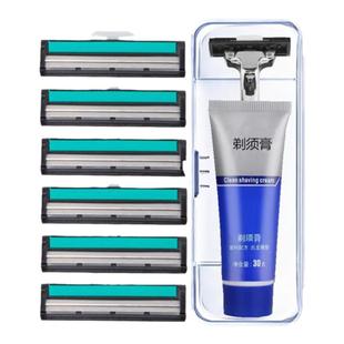 手动刮胡刀片老式剃须刀片男士双层刮胡刀须刨刀手柄式手刮胡子刀