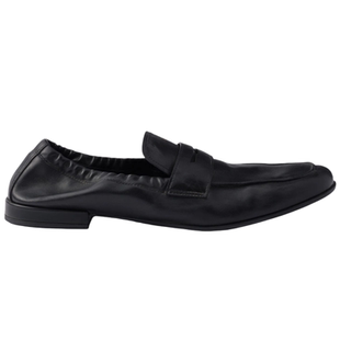 欧美三角标复古乐福鞋方头牛皮做旧百搭舒适平底一脚蹬休闲单鞋女