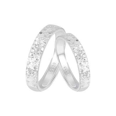 999纯银碎碎冰情侣戒指小众设计