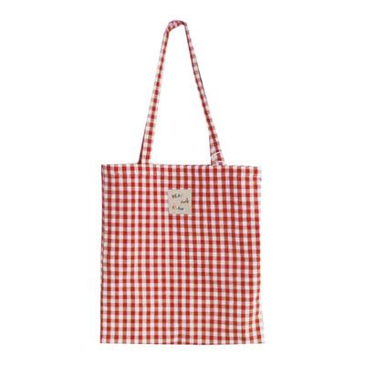 便携日常布包格纹简约