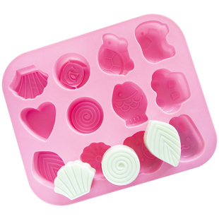 爱皂坊 食品级十二连动物手工皂硅胶模具DIY皂模 矽胶烘焙模具