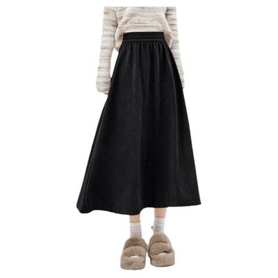 onemore中长款文艺复古A字伞裙