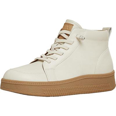 天美意复古厚底休闲短靴皮靴女高帮鞋运动板鞋冬新款CJB41DD4