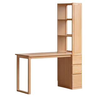 工厂直销全实木书桌书架一体带抽屉靠墙转角办公桌简约书房电脑桌