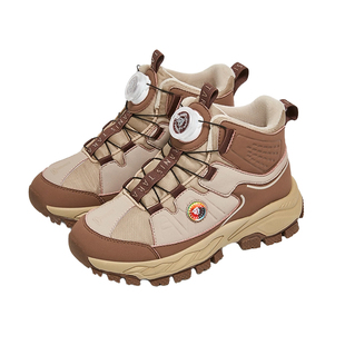 泰兰尼斯冬季新款儿童旋钮扣鞋户外高帮防滑运动鞋中大童加绒棉靴