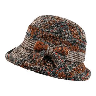 中老年人帽子女士秋冬老太太毛呢渔夫帽妈妈奶奶老人针织保暖棉帽