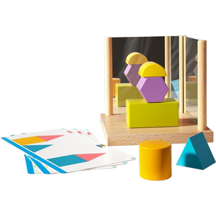 木玩世家镜像积木空间方位逻辑思维训练拼图幼儿园教玩具镜面成像