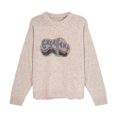 西町村屋复古慵懒风宽松针织上衣