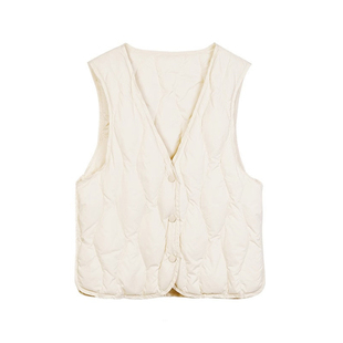 棉衣背心马甲女2026冬季新款叠穿短外套大衣内搭轻薄保暖v领内胆