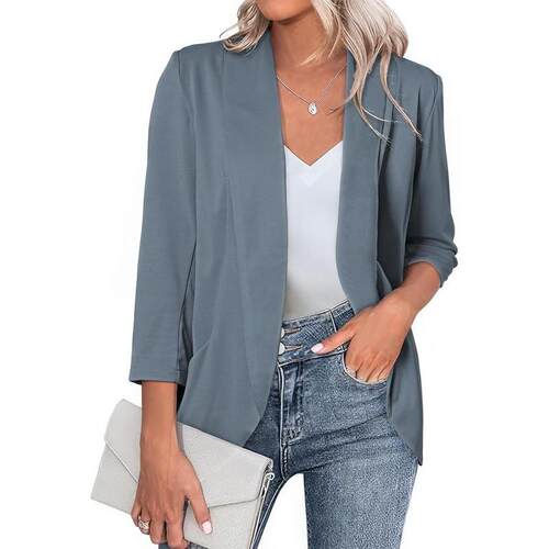 R 64312 Autumn New Sleeve Single Button Blazer 气质西装领外