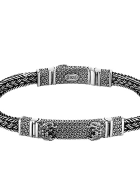 霸气国风唐玄甲雄狮男士纯银手链