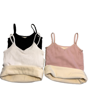 加绒加厚外穿背心吊带秋冬2023新款修身显瘦内搭无袖打底上衣女装