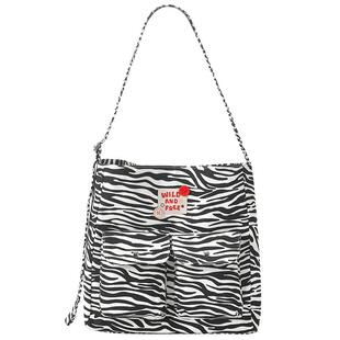 畹町双面用帆布包女大学生大容量上课背包小众设计手提单肩托特包