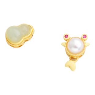 18包金哑金保色镶贝金鱼石葫芦隔珠隔片diy手链项链垫片饰品配件