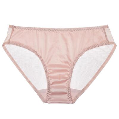 弗利少女内裤三角裤缎面网纱低腰