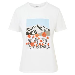 LANCY/朗姿2024夏季新款花卉印花棉质t恤女时尚百搭短袖上衣