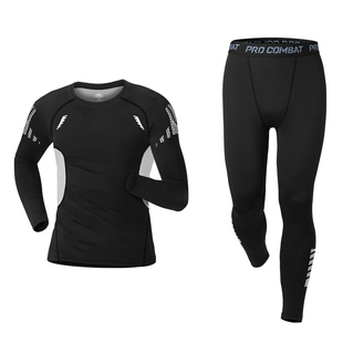 速干紧身衣男士春季跑步健身套装高弹透气专业田径运动训练服打底