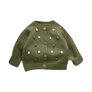 女童春秋季毛衣套装婴儿针织外套可爱包屁背带裤宝宝内搭打底衬衫