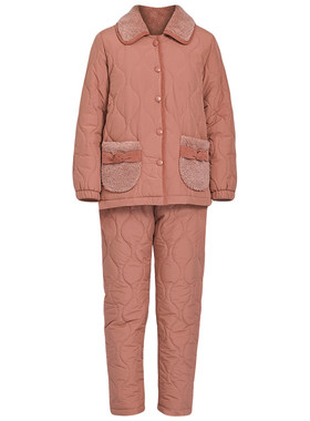 轻羽绒冬季甜美家居服小翻领套装
