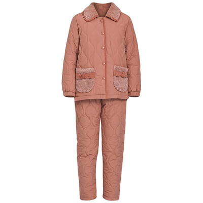 轻羽绒冬季甜美家居服小翻领套装