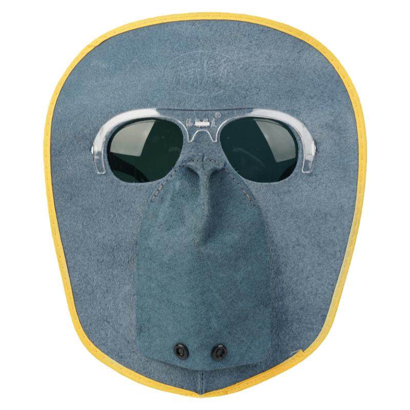 电焊防护罩面罩全脸轻便眼镜烧焊工专用头戴式牛皮焊帽子氩弧焊接