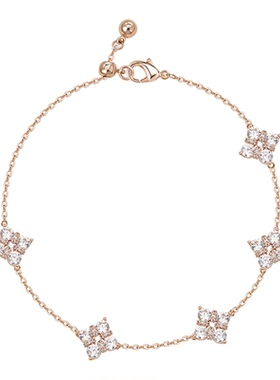 阿吉豆优雅四瓣花手链时尚潮手串