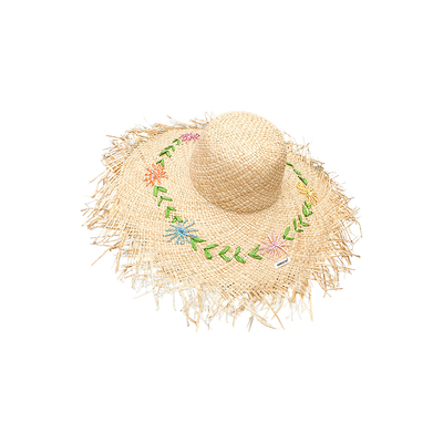 法式花朵拉菲草帽女夏海边度假