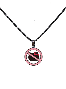 HAPPY原创可爱禁止凯特猫合金项链情侣创意少女搭配饰吊坠颈饰品