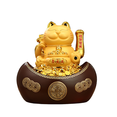 招财猫摆件办公室前台开业礼物