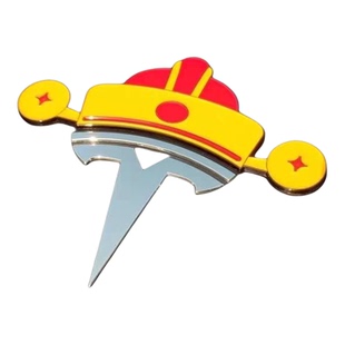 新年汽车财神帽小红帽个性创意磁吸发财帽车标车贴通用车标装饰