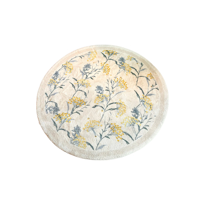 法式碎花仿羊绒圆形地毯 客厅卧室床边毯柔软防滑地毯