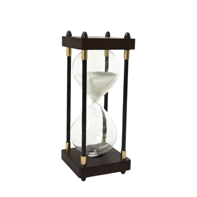 定制沙漏计时器木制底座自装沙空瓶刻字logo节日礼物创意桌面摆件