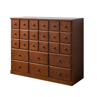 闻森家居复古斗柜卧室靠墙储物柜客厅边实木多抽屉中古收纳中药柜