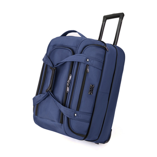 旅行包男款蓝色大容量可折叠装衣服手拎行李包带轮子短途便携箱包
