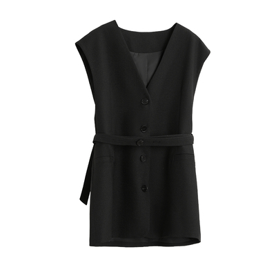 ELLE法式高端系带小马甲女