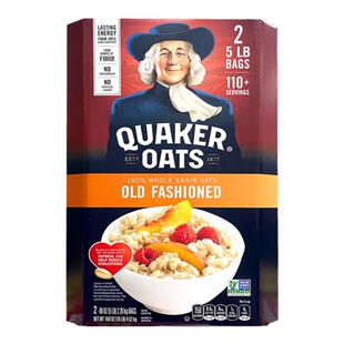 美国直邮 Quaker桂格传统纯谷物燕麦片低脂无糖原味健康早餐4520g