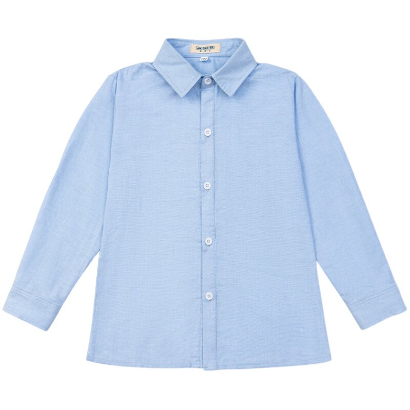 小学生浅蓝校服套装英伦学院蓝色长袖衬衣藏蓝西裤男女童班服春秋