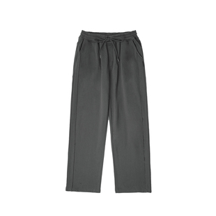 bdpowerup纯棉重磅直筒裤男透气简约针织宽松休闲运动长裤男潮牌