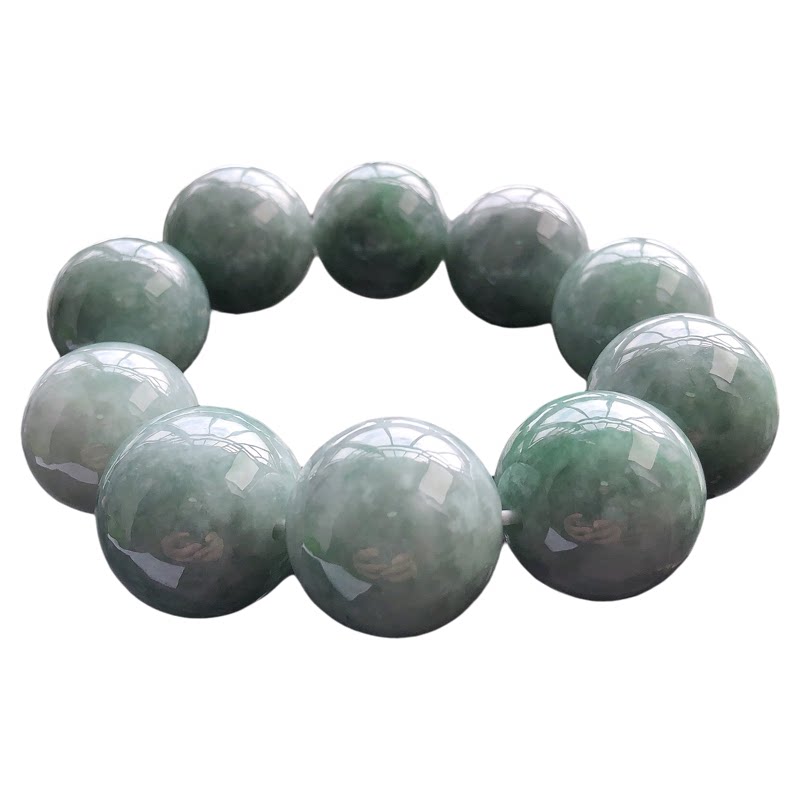 缅甸天然翡翠A货大圆珠卡26.8mm