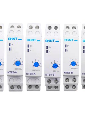 正泰通电延时断开24VDC时间继电器控制器交流NTE8-A B可调AC220v