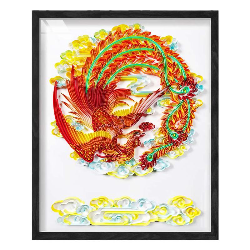 40x50cm衍纸龙材料包diy创意手工画零基础插槽画套装家居框画挂墙
