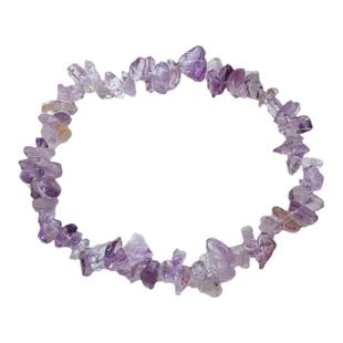 天然紫黄晶手链紫晶黄水晶碎石手串女紫色珠子原石串珠散珠单圈