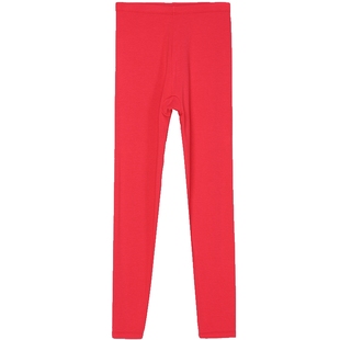 秋鹿秋冬女士保暖裤红色紧身显瘦单裤冬季女士厚款弹力秋裤打底裤