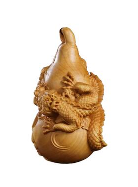 黄杨木雕手把件生肖盘龙葫芦木质随身盘玩文玩工艺品财汽车挂件