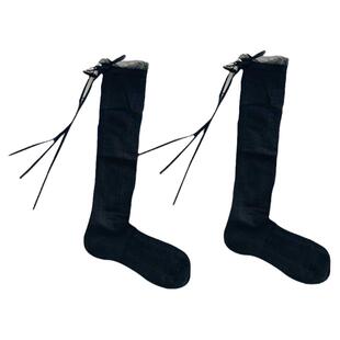 purpleguys芭蕾风镂空小腿袜女配裙子夏季薄白色甜美蝴蝶结堆堆袜