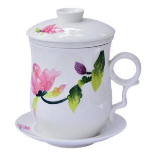 新款茶杯女个人专用茶水分离马克杯超好看精致手绘茶杯茶杯