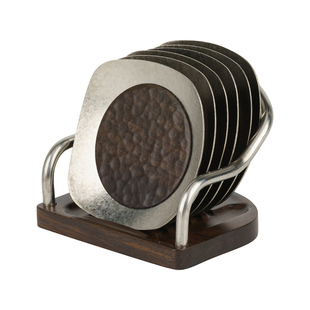 纯钛茶杯垫托黑檀木轻奢高级感功夫茶具配件隔热垫茶托底座套组