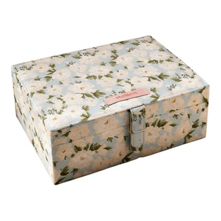 莓拉双层复古提花首饰盒大容量多功能便携收纳盒多层分区新年礼物